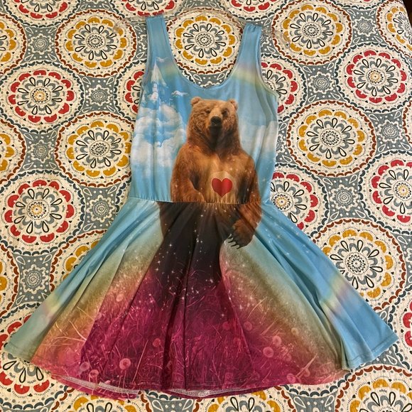 Heart Bear Skater Dress - Mr Gugu & Miss Go - Picture 1 of 7